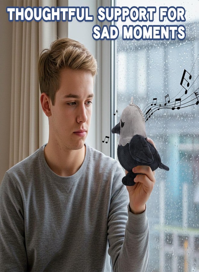 Dalycro TikTok Sad Bird Plush with Sound - Soft Emotional Inspiring Bird Stuffed Animal, Cute Plush Toy for Positive Vibes, Birthday Gift for Men, Women & Friends (Grey) - Image 5